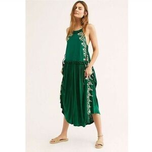 Free people - green embroidered dress size XSmall